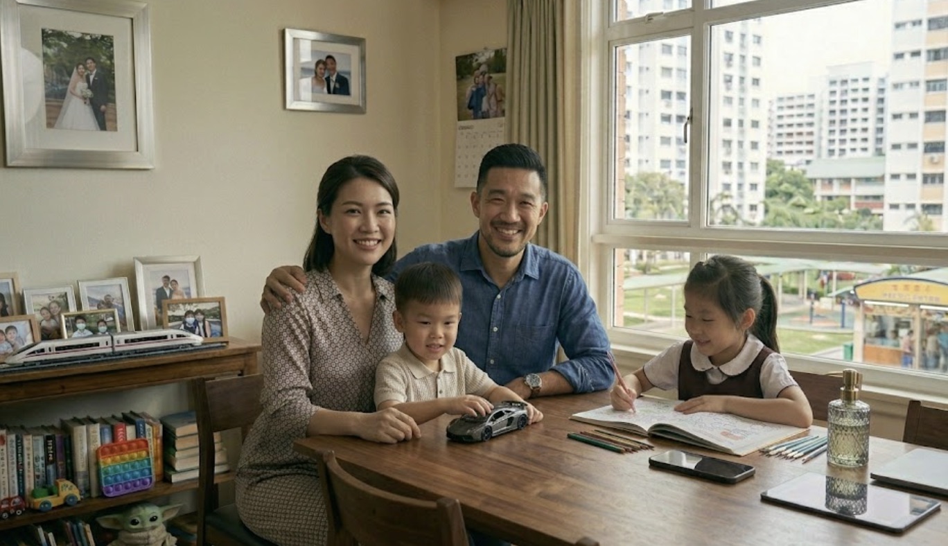 Singapore family at home